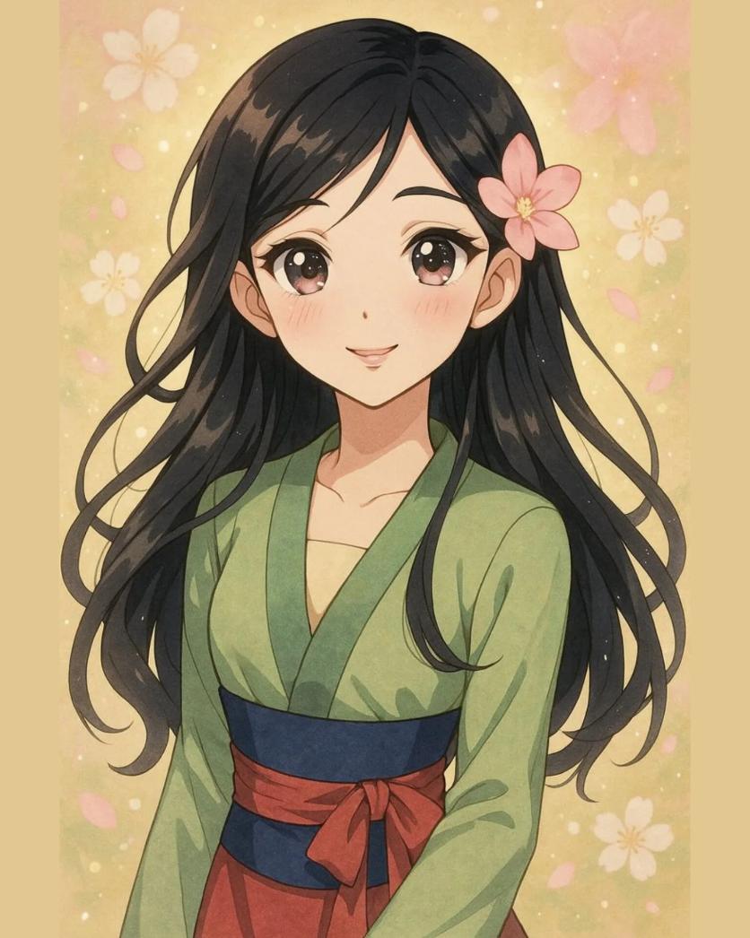ایده نقاشی دختر انیمه ای با کیمونو
