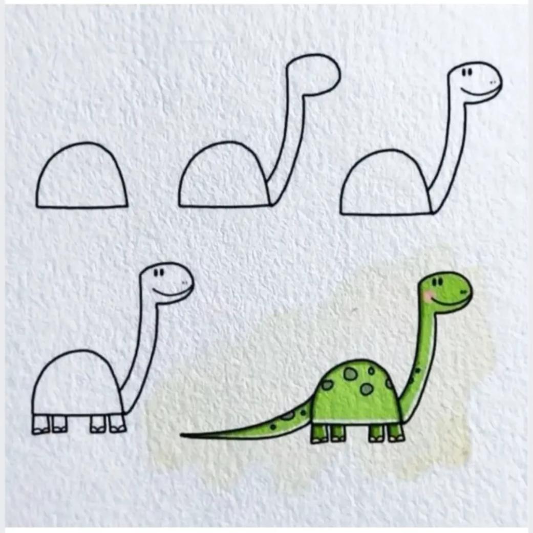 آموزش مرحله مرحله کشیدن دایناسور