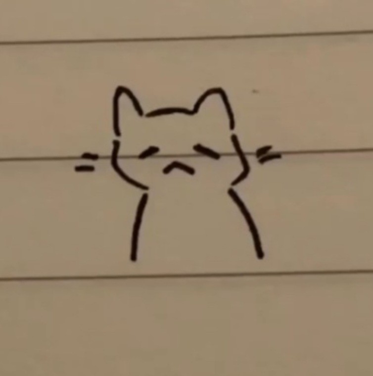 نقاشی ساده و کیوت 🐱 ❤️