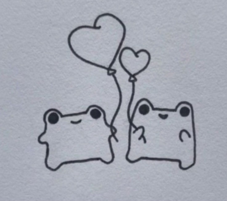 نقاشی ساده و کیوت قورباغه ☺️🐸