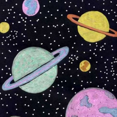 نقاشی سیارات با آبرنگ