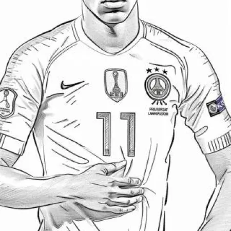 نقاشی و طراحی فوتبالیستها (امباپه)