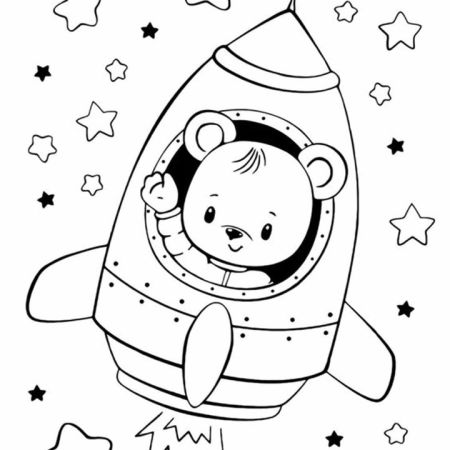 خرس کوچولوی فضانورد رو رنگ کن