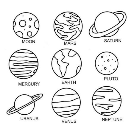 نقاشی سیارات منظومه‌ی شمسی