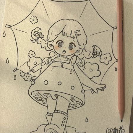 طراحی دختر زیر بارون