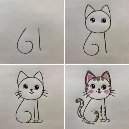 آموزش نقاشی گربه