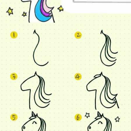 نقاشی مرحله به مرحله یونیکورن