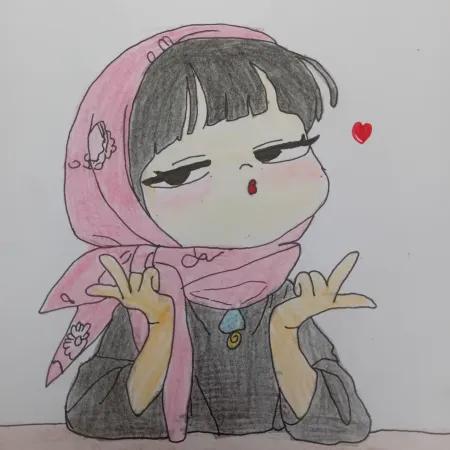 نقاشی کیوت دختر