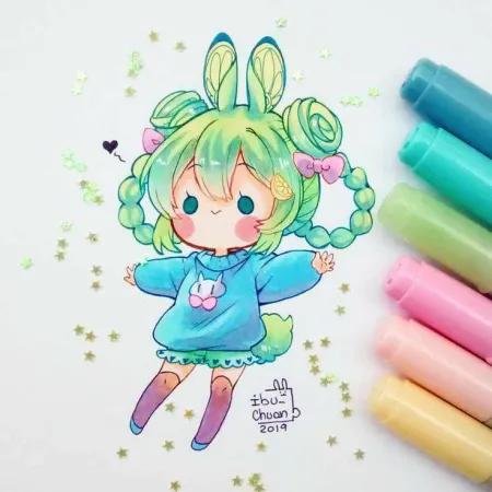 ایده نقاشی دختر بامزه