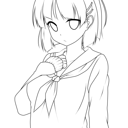 نقاشی دختر انیمه ای کیوت