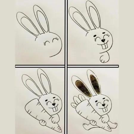 مراحل نقاشی خرگوش بانمک