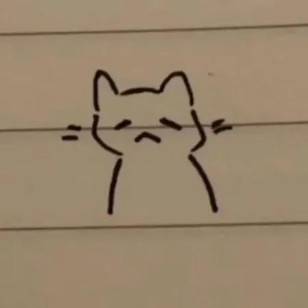 نقاشی ساده و کیوت 🐱 ❤️