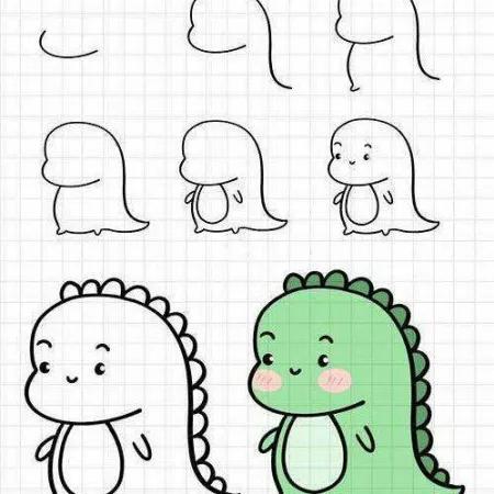 نقاشی مرحله به مرحله دایناسور