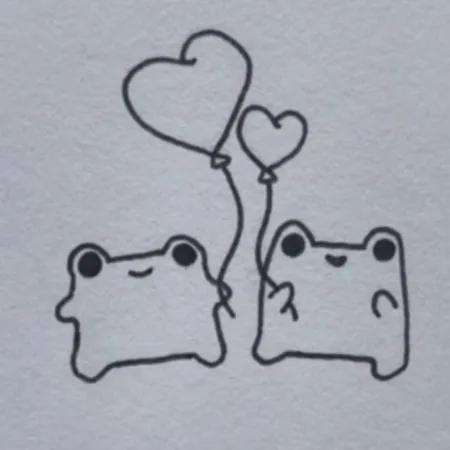 نقاشی ساده و کیوت قورباغه ☺️🐸