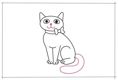 آموزش مرحله به مرحله نقاشی گربه