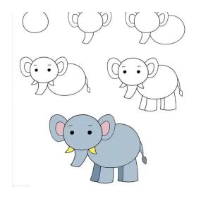 نقاشی مرحله به مرحله فیل
