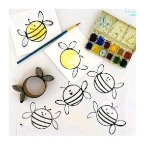 ایده ی نقاشی زنبور باآبرنگ