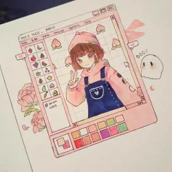 نقاشی کیوت انیمه ای🇰🇷🌸