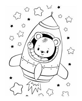 خرس کوچولوی فضانورد رو رنگ کن