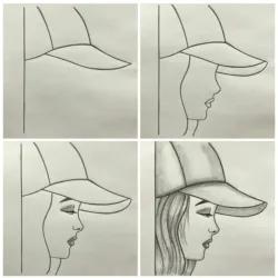 نقاشی نمیرخ با کلاه