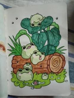 نقاشی قورباغه بامزه
