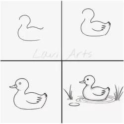 آموزش نقاشی اردک