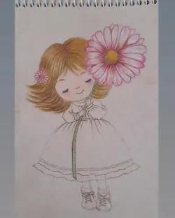 آموزش نقاشی فانتزی دختر و گل