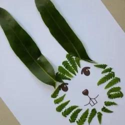 کاردستی خرگوش با برگ