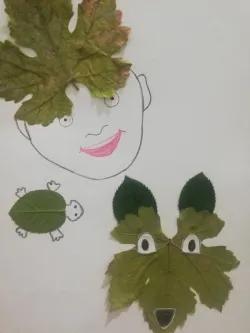 کار با برگ درختان