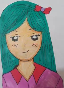 نقاشی دختر کیوت