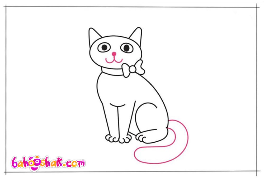 آموزش مرحله به مرحله نقاشی گربه